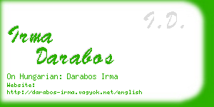 irma darabos business card